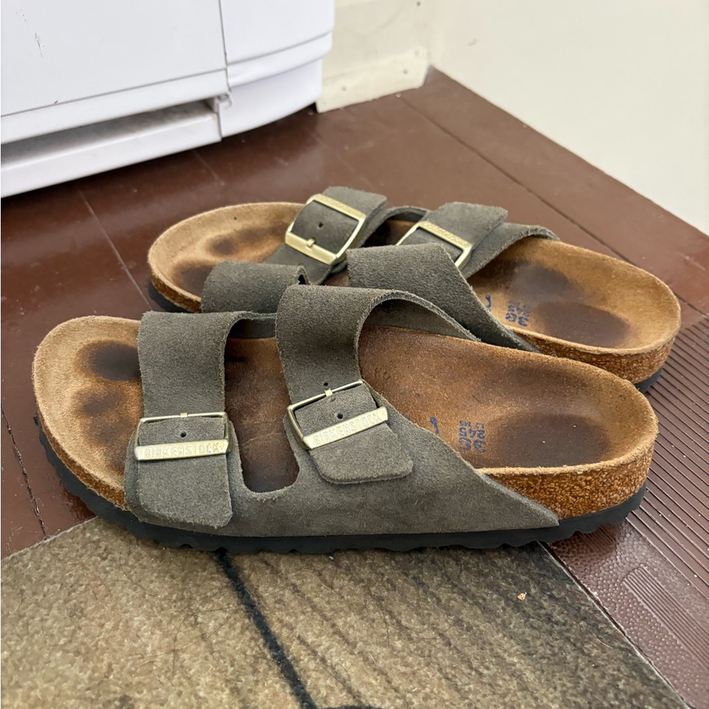 Arizona Blue/Grey Soft Suede Leather Footbed